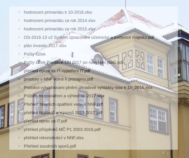 Požádali jsme si o podrobné informace o hospodaření Nemocnice Na Františku