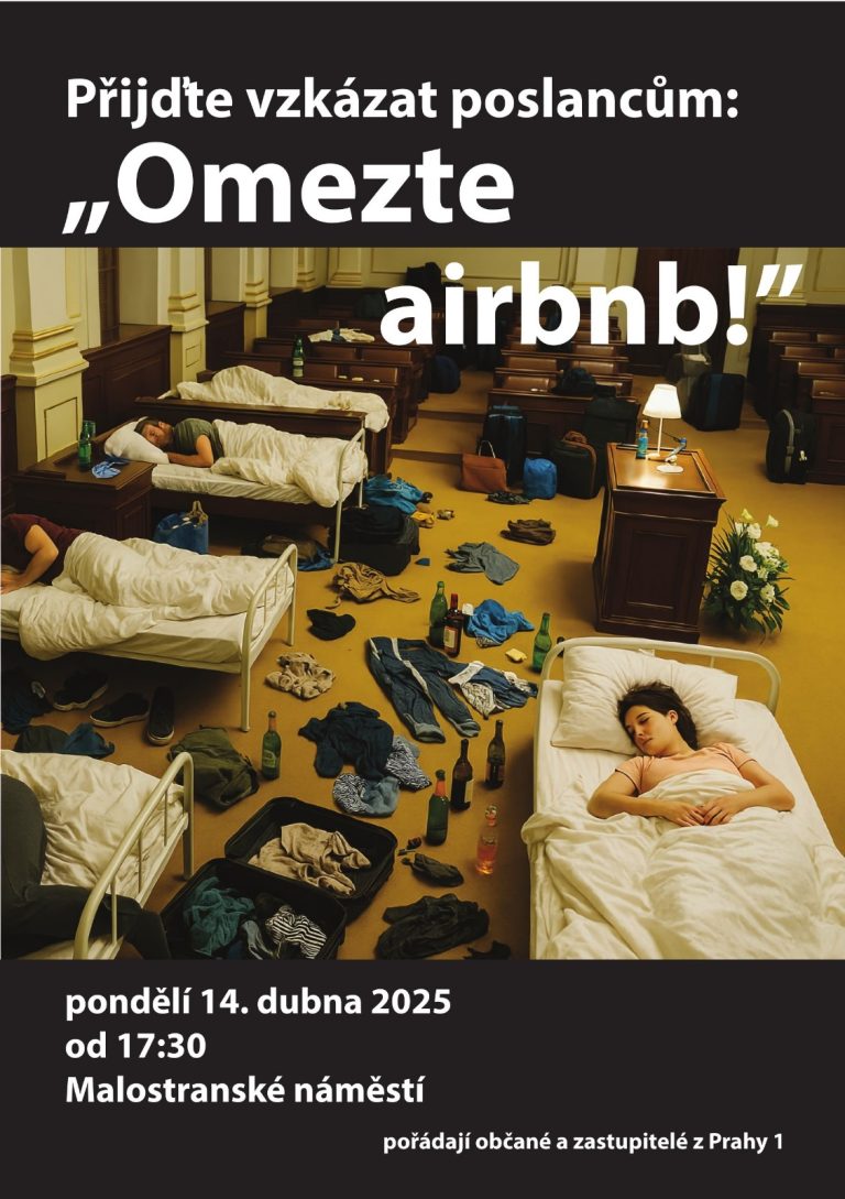 Protest za omezení airbnb