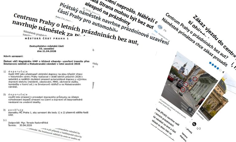 Všichni chtějí méně aut v centru, dokud pro to nemusí nic dělat